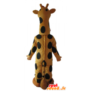 Mascot van zwarte en gele giraffe, lang, mooi - MASFR23247 - mascottes Giraffe