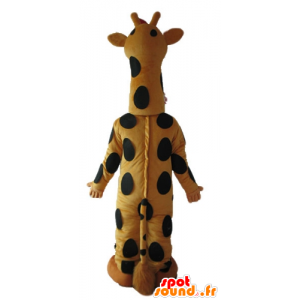 Maskot gul og sort giraf, stor, meget smuk - Spotsound maskot