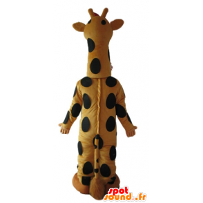 Mascote do girafa preto e amarelo, alto, bonito - MASFR23247 - mascotes Giraffe