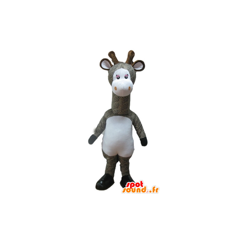 Mascot cinzento e branco girafa, manchado - MASFR23248 - mascotes Giraffe