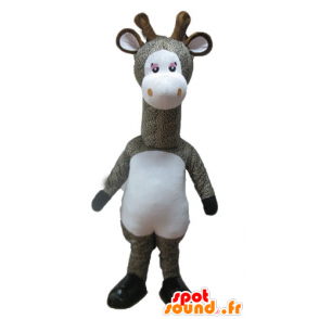 Mascot grå og hvit sjiraff, flekket - MASFR23248 - Maskoter Giraffe