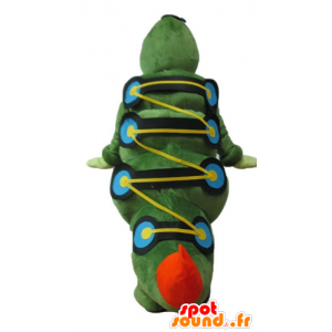 Mascot gran oruga verde, naranja, amarillo y azul gigante - MASFR23249 - Insecto de mascotas