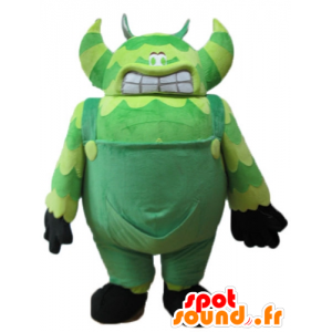 Groen monster mascotte, in overalls, erg groot en grappige - MASFR23250 - mascottes monsters