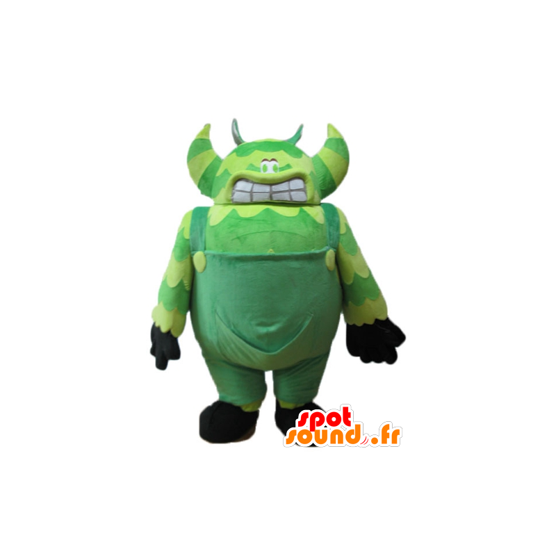 Groen monster mascotte, in overalls, erg groot en grappige - MASFR23250 - mascottes monsters