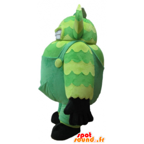 Mascotte de monstre vert, en salopette, très gros et rigolo - MASFR23250 - Mascottes de monstres