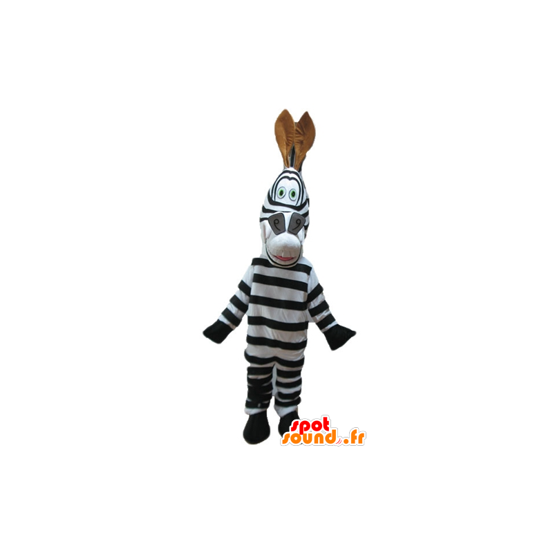 Marty zebra mascot of famous cartoon Madagascar - MASFR23251 - Mascots famous characters