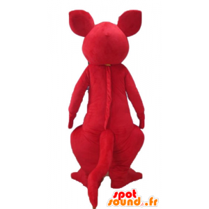 Mascote canguru vermelho e branco com um lenço - MASFR23252 - mascotes canguru