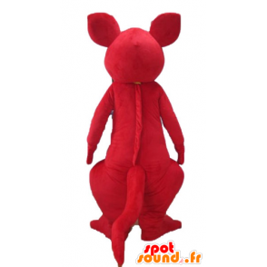 Mascote canguru vermelho e branco com um lenço - MASFR23252 - mascotes canguru