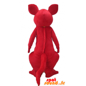 Red and white kangaroo mascot with a scarf - MASFR23252 - Kangaroo mascots