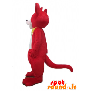 Mascote canguru vermelho e branco com um lenço - MASFR23252 - mascotes canguru