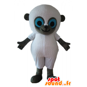 Mascot white and gray sheep, blue eyes - MASFR23254 - Mascots sheep