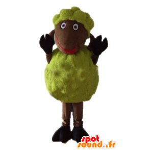 Yellow and brown sheep mascot, soft and hairy - MASFR23256 - Mascots sheep