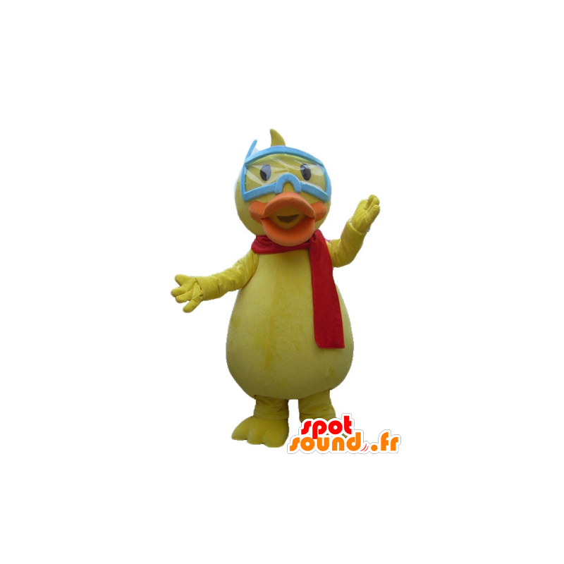 Duck maskot, gul kylling, gigantiske, med briller - MASFR23257 - Mascot ender