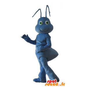 Mascotte de fourmi bleue très mignonne et souriante - MASFR23259 - Mascottes Fourmi