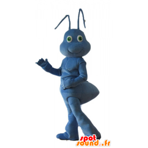 Meget sød og smilende blå myre maskot - Spotsound maskot kostume