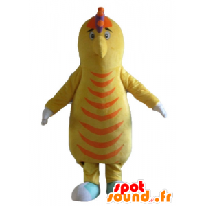 Maskot gul og orange fugl, kartoffel - Spotsound maskot kostume