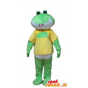 Mascot groene kikker, wit en geel - MASFR23268 - Forest Animals