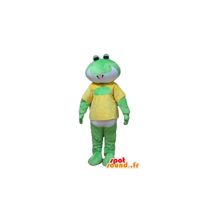 Mascot groene kikker, wit en geel - MASFR23268 - Forest Animals