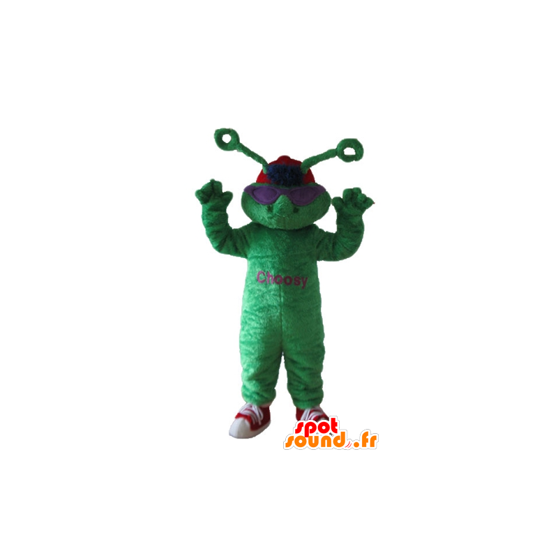 Mascot groene kikker, buitenaards met antennes - MASFR23269 - Forest Animals