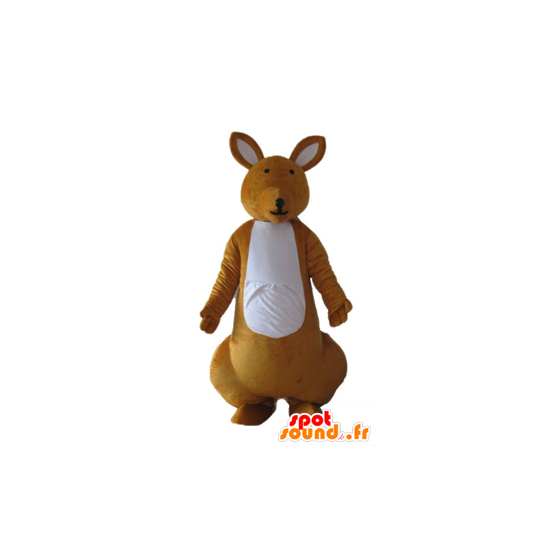 Orange and white kangaroo mascot, highly successful - MASFR23270 - Kangaroo mascots