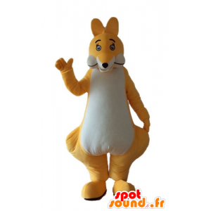 Amarelo e mascote canguru branco, original e bonito - MASFR23271 - mascotes canguru