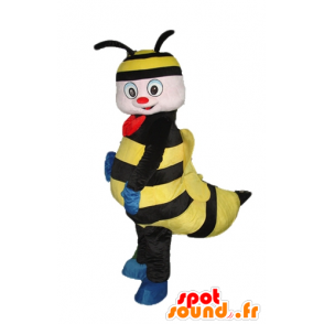 Abeja de la mascota, avispa negro y amarillo con un lazo rojo - MASFR23274 - Abeja de mascotas