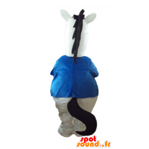 Mascota del caballo blanco, con una camisa y corbata - MASFR23278 - Caballo de mascotas