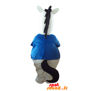 Vit hästmaskot, med skjorta och slips - Spotsound maskot