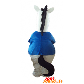 Mascotte de cheval blanc, avec une chemise et une cravate - MASFR23278 - Mascottes Cheval