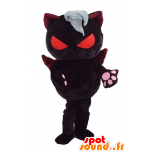 Devilish Maskottchen Katze mit orange Augen und Flügel - MASFR23279 - Katze-Maskottchen