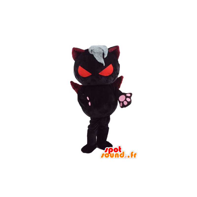 Devilish mascot cat with orange eyes and wings - MASFR23279 - Cat mascots