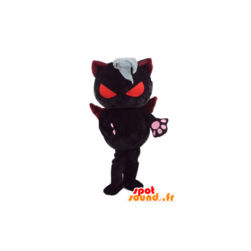 Gato diabólico mascote com olhos e asas alaranjadas - MASFR23279 - Mascotes gato