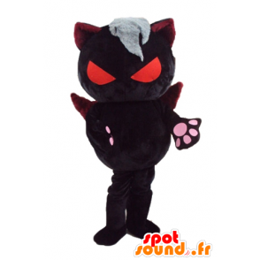 Devilish mascot cat with orange eyes and wings - MASFR23279 - Cat mascots