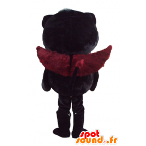 Gatto mascotte Devilish con gli occhi arancioni e le ali - MASFR23279 - Mascotte gatto