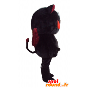 Devilish mascot cat with orange eyes and wings - MASFR23279 - Cat mascots