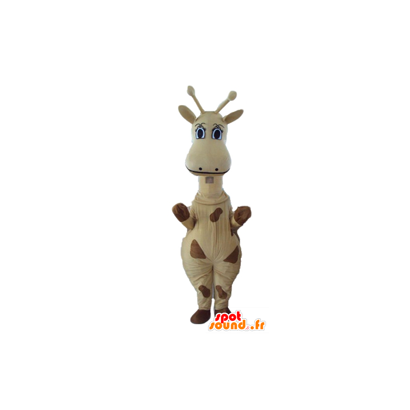 Mascot amarelo e castanho girafa, gigante - MASFR23282 - mascotes Giraffe