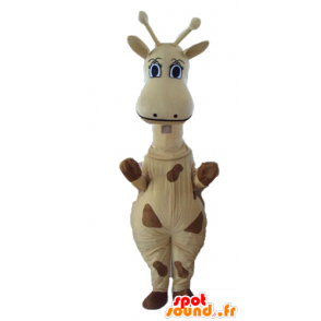 Giallo mascotte e giraffa marrone, gigante - MASFR23282 - Mascotte di giraffa