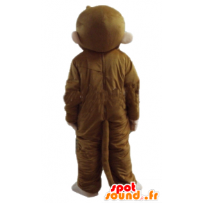 Maskotka małpa brązowy i różowy, bardzo miły i uśmiechnięty - MASFR23284 - Monkey Maskotki