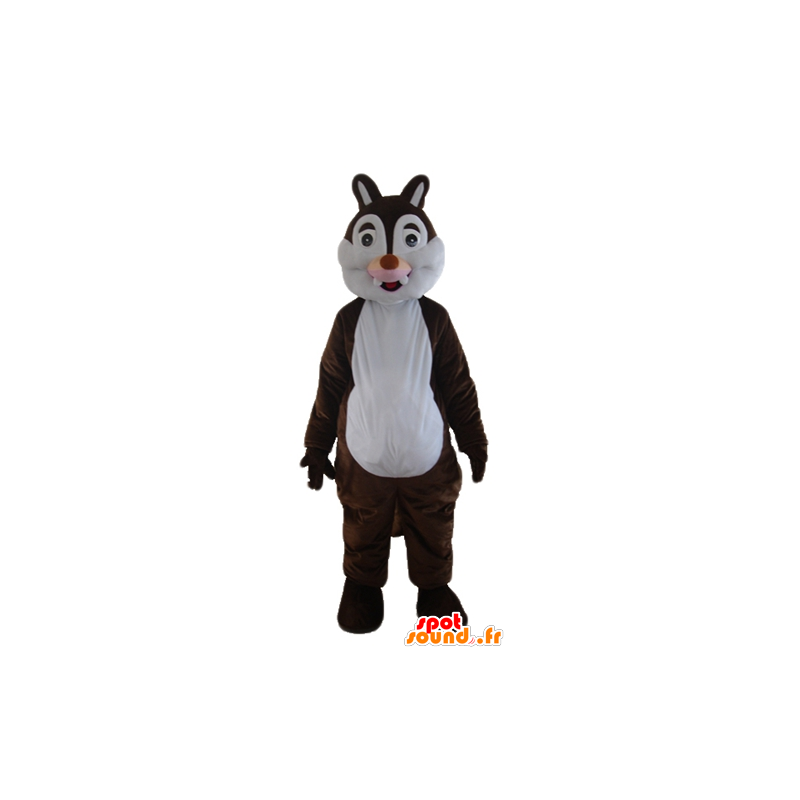 Mascot bruine en witte eekhoorn, Tic of Tac - MASFR23285 - mascottes Squirrel