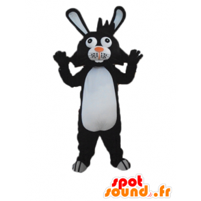 Rabbit mascot black and white with big ears - MASFR23288 - Rabbit mascot