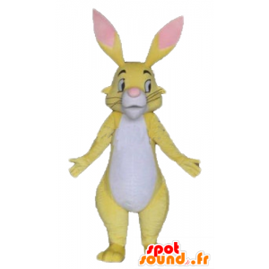 Maskot krásný žlutý králík, bílé a růžové - MASFR23291 - maskot králíci