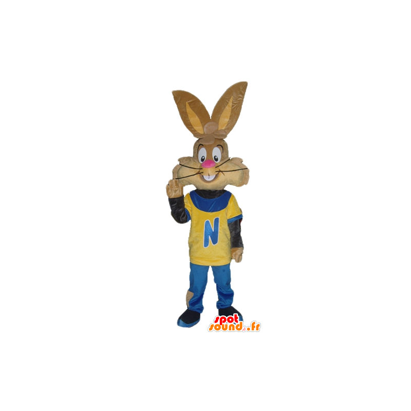 Mascot Quicky famosa Nesquik coelho marrom - MASFR23293 - Celebridades Mascotes