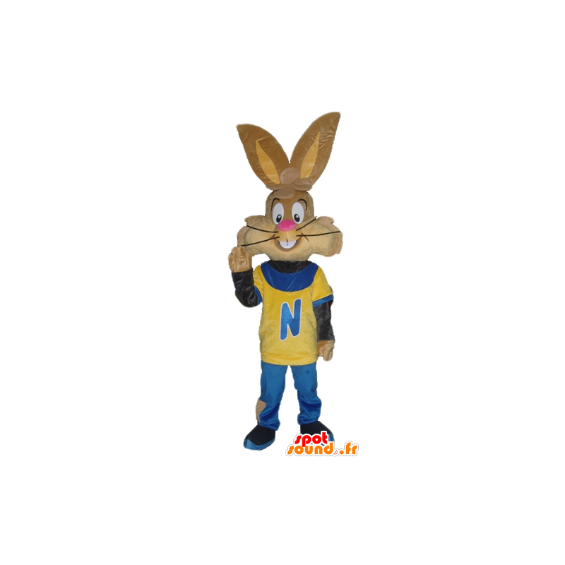 Mascot Quicky kuuluisa ruskea kani Nesquikin - MASFR23293 - julkkikset Maskotteja