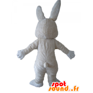 Mascot plyš králík bílé a růžové, načechraný - MASFR23295 - maskot králíci