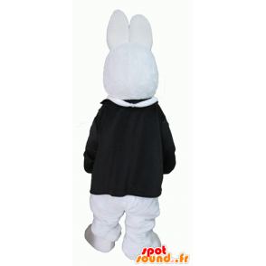 Mascote coelho branco, vestido em um terno elegante - MASFR23297 - coelhos mascote