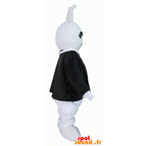 Mascote coelho branco, vestido em um terno elegante - MASFR23297 - coelhos mascote