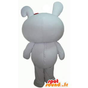 Mascotte big giant white rabbit with pink cheeks - MASFR23298 - Rabbit mascot