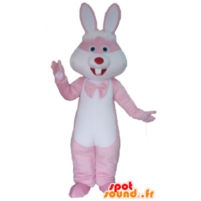 Pink and white rabbit mascot, giant - MASFR23301 - Rabbit mascot