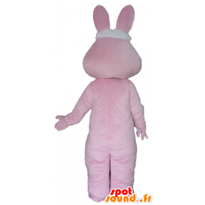 Pink og hvid kanin maskot, kæmpe - Spotsound maskot kostume