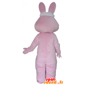 Mascotte de lapin rose et blanc, géant - MASFR23301 - Mascotte de lapins